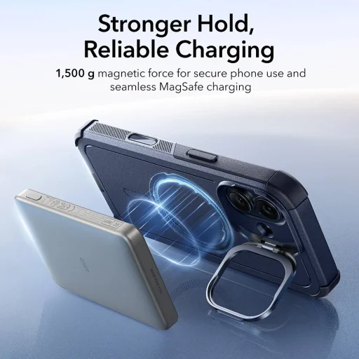  iPhone 17 Kék ESR Cyber Armor Kitámasztós tok - 5