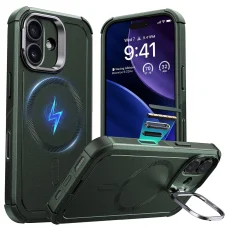  iPhone 17 Zöld ESR Cyber Armor Kitámasztó tok