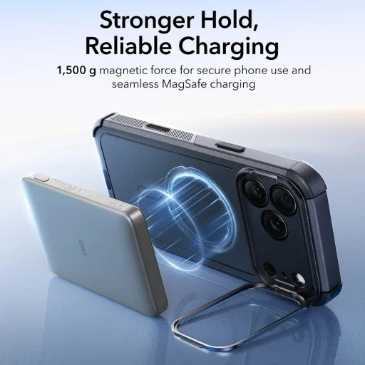  iPhone 17 Pro Fekete ESR Cyber Armor Kitámasztós tok - 11