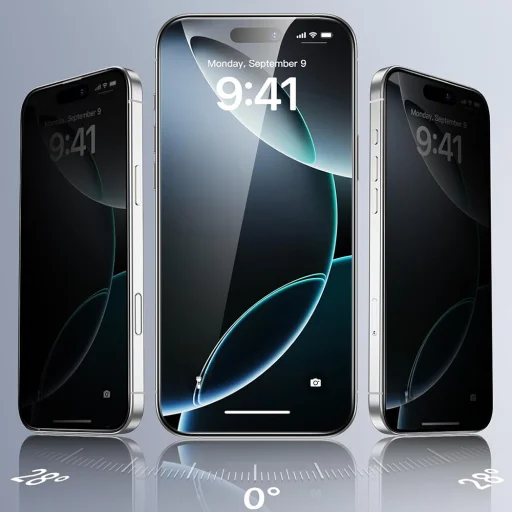  iPhone 17 Pro Max ESR Adatvédelmi edzett üveg (3 darabos csomag) Fekete üvegfólia - 3