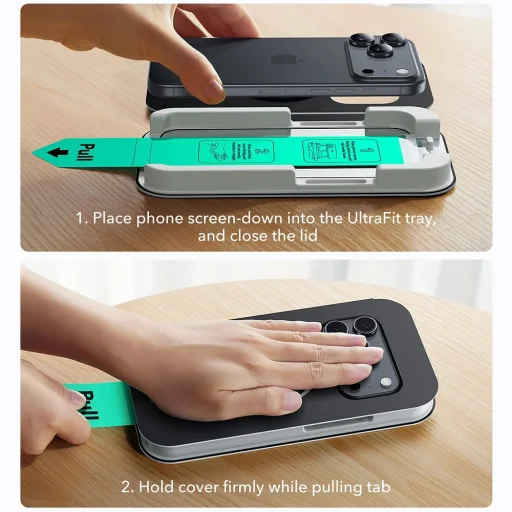  iPhone 17 Pro Max Átlátszó ESR Edzett Üveg UltraFit üvegfólia (3 darabos csomag) - 4