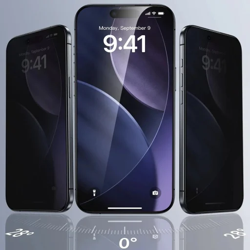  iPhone 17 Pro Fekete ESR Adatvédelmi edzett üveg UltraFit üvegfólia (3 darabos) - 4