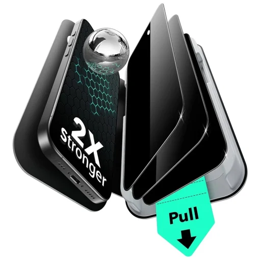  iPhone 17 / iPhone 16 Pro Fekete ESR Adatvédelmi edzett üveg UltraFit (3 darabos csomag) üvegfólia - 1