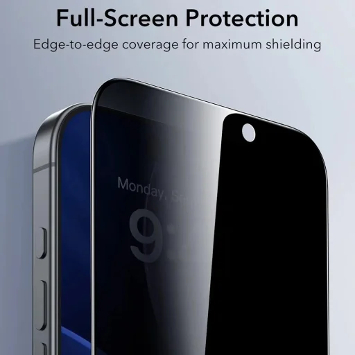  iPhone 17 Pro Fekete ESR Adatvédelmi edzett üveg UltraFit üvegfólia (3 darabos) - 5