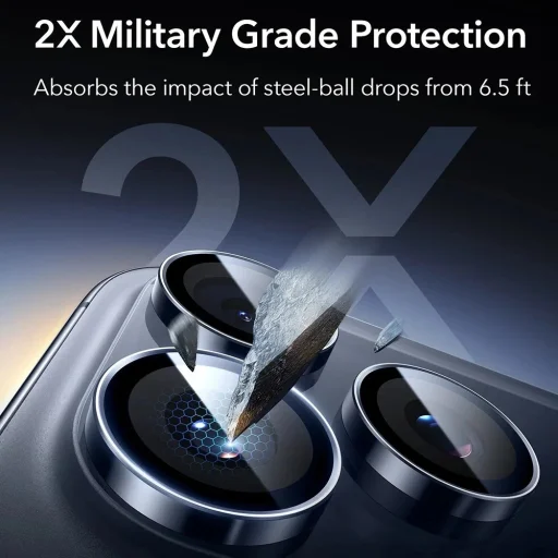  iPhone 14 Pro/14 Pro Max/15 Pro/15 Pro Max/16 Pro/16 Pro Max/17 Pro/17 Pro Max ESR Armorite Kamera Lencsevédők Főtelefon üvegfólia - 5