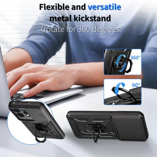 Oppo Reno 14F - CamShield sorozat - Techsuit - Fekete. tok - 4