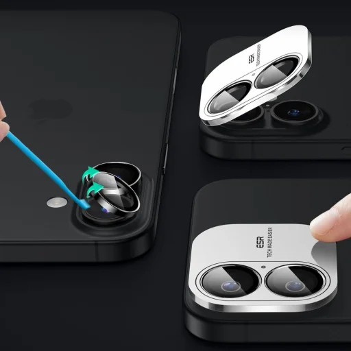  iPhone 16 / iPhone 16 Plus / iPhone 17 Fekete ESR Armorite Kameralencse Védők üvegfólia - 7