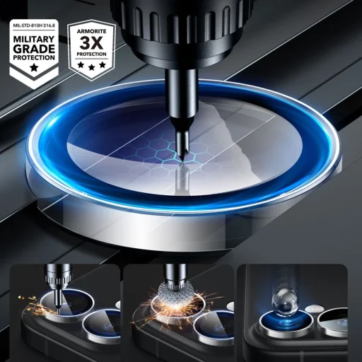  iPhone 16 / iPhone 16 Plus / iPhone 17 Átlátszó üvegfólia ESR - Armorite kameravédő lencsék - 5