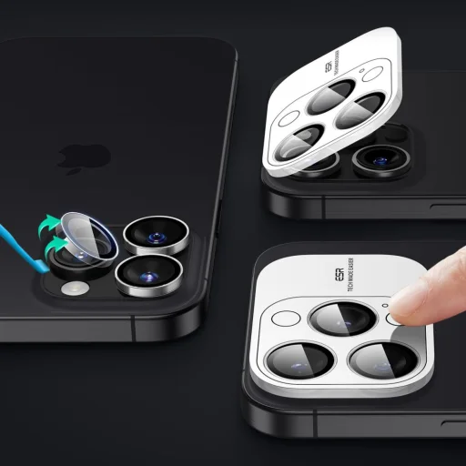  iPhone 14 Pro/14 Pro Max/15 Pro/15 Pro Max/16 Pro/16 Pro Max/17 Pro/17 Pro Max ESR Armorite Átlátszó üvegfólia Kameralencse Védő - 6