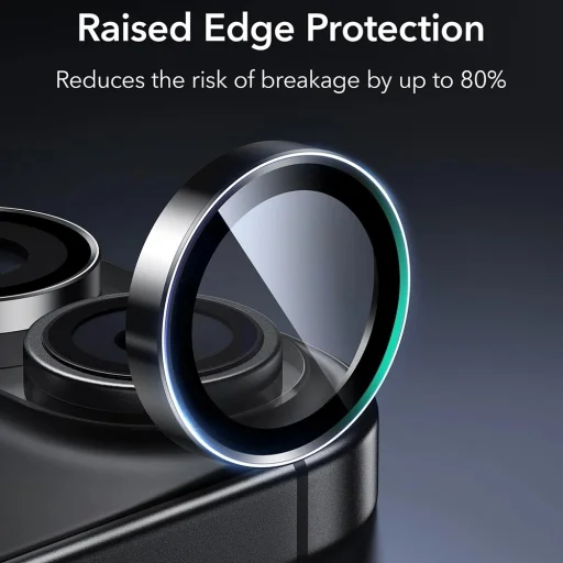  iPhone 16 / iPhone 16 Plus / iPhone 17 Fekete ESR Armorite Kameralencse védő (2 darabos csomag) üvegfólia - 2