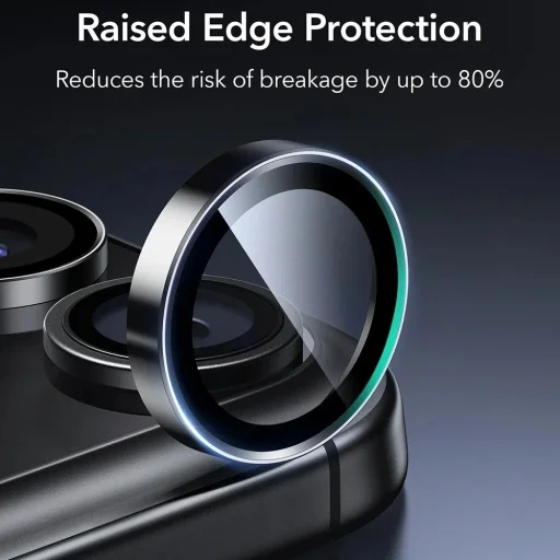  Apple iPhone 14 Pro/Pro Max/15 Pro/Pro Max/16 Pro/Pro Max/17 Pro/Pro Max Fekete ESR Armorite Kameralencse Védők üvegfólia (2 csomag) - 2