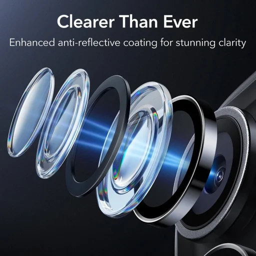  Apple iPhone 14 Pro/Pro Max/15 Pro/Pro Max/16 Pro/Pro Max/17 Pro/Pro Max Fekete ESR Armorite Kameralencse Védők üvegfólia (2 csomag) - 4