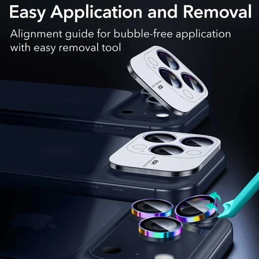  iPhone 14 Pro/Pro Max/15 Pro/Pro Max/16 Pro/16 Pro Max/17 Pro/17 Pro Max Színjátszó ESR Armorite Kamera Lencsevédők üvegfólia - 7