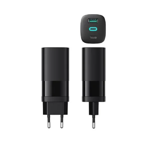 Havit - Fali töltő (UC10) - 2x Type-C, USB, PD65W, Gyors töltés - Fekete - 5