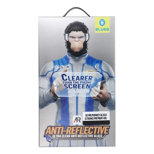 5D Mr. Monkey Glass - Apple iPhone 16 Pro fekete (Erős Prémium AR) üvegfólia - 3