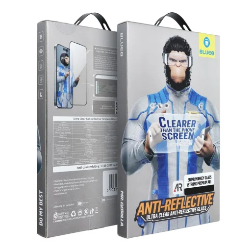 5D Mr. Monkey Glass - Apple iPhone 16 Pro fekete (Erős Prémium AR) üvegfólia - 1