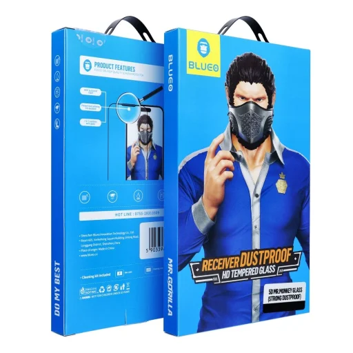 5D Mr. Monkey Glass - Apple iPhone 16 fekete (Erős Porálló) üvegfólia - 1