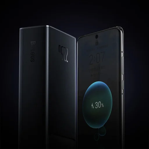 Baseus EnerFill FP41 30000mAh 22.5W Power Bank Baseus Simple USB-A - USB-C 3A 30cm Kábellel - Fekete - 9