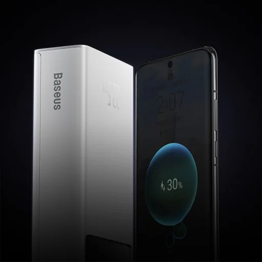 Baseus EnerFill FP41 30000mAh 22.5W Powerbank Baseus Simple USB-A - USB-C 3A 30cm Kábellel - Fehér - 11