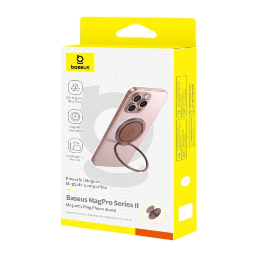 Baseus MagPro II mágneses gyűrű állvány funkcióval – Vörös Arany - 4