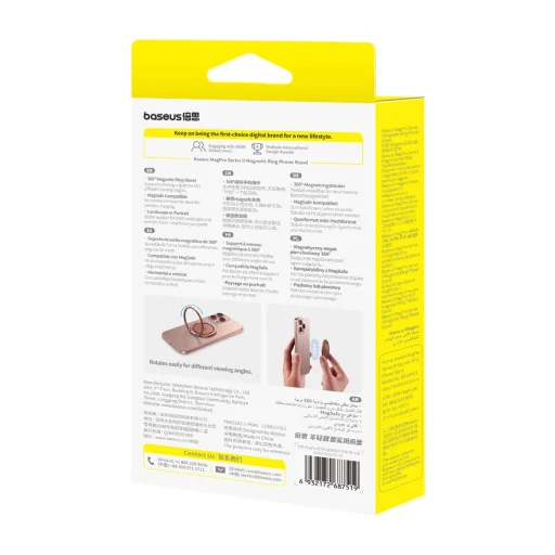 Baseus MagPro II mágneses gyűrű állvány funkcióval – Vörös Arany - 5