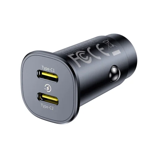 Baseus GoTrip 2 x USB-C 30W Autós Töltő - Fekete - 4