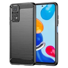 Xiaomi Redmi Note 11 / Note 11S - Techsuit - Szénszálas Szilikon - Fekete tok