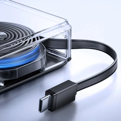 Joyroom JR-PR1 10000mAh 22.5W Powerbank with Built-in Retractable USB-C Cable - Black - 3