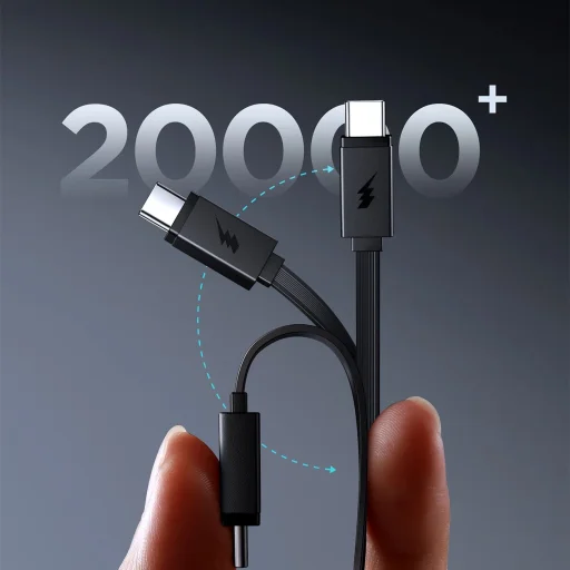 Joyroom JR-PR1 10000mAh 22.5W Powerbank with Built-in Retractable USB-C Cable - Black - 9