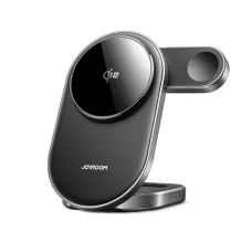 Joyroom JR-W17 Qi 3 az 1-ben vezeték nélküli induktív töltő - Fekete