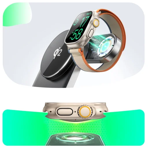 Joyroom JR-W17 Qi 3 az 1-ben vezeték nélküli induktív töltő - Fekete - 2