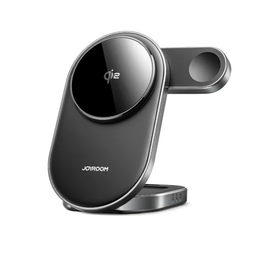 Joyroom JR-W17 Qi 3 az 1-ben vezeték nélküli induktív töltő - Fekete - 1