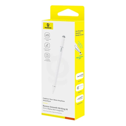 Baseus Smooth Writing III 3in1 Passive Stylus Magnetic Version - White - 6
