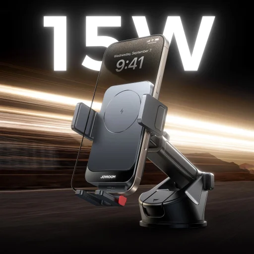 Joyroom JR-ZS241S autós tartó vezeték nélküli töltővel műszerfalra - fekete - 2