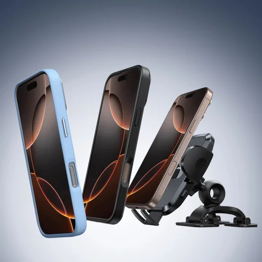 Joyroom JR-ZS259 klipszes autós telefontartó három állítható lábbal - fekete - 7