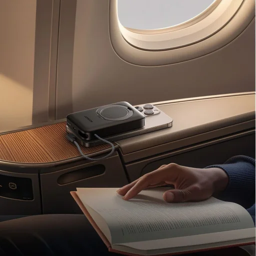 Joyroom JR-PBM02 Powerbank 22.5W 10000mAh 3 az 1-ben Mágneses Induktív Kompatibilis MagSafe Beépített Kábellel - Fekete - 8