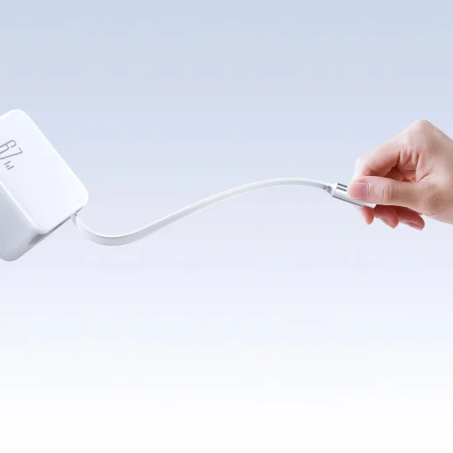 Joyroom JR-TCL06 67W GaN falitöltő beépített visszahúzható USB-C kábellel - Fehér - 3