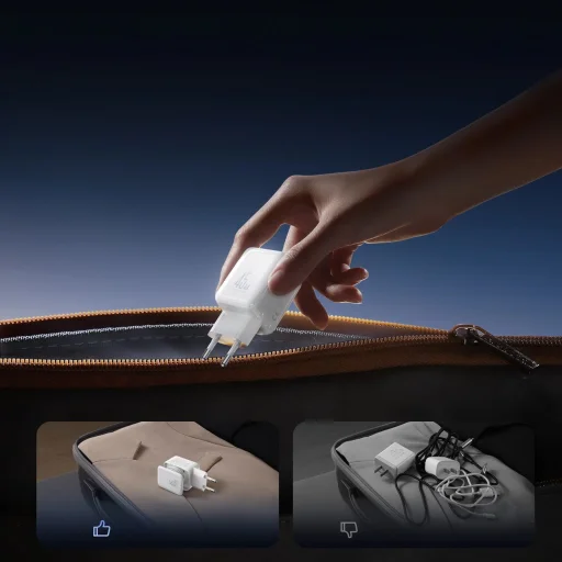 Joyroom JR-TCL05 45W GaN hálózati töltő kábelrendezővel - Fehér - 5