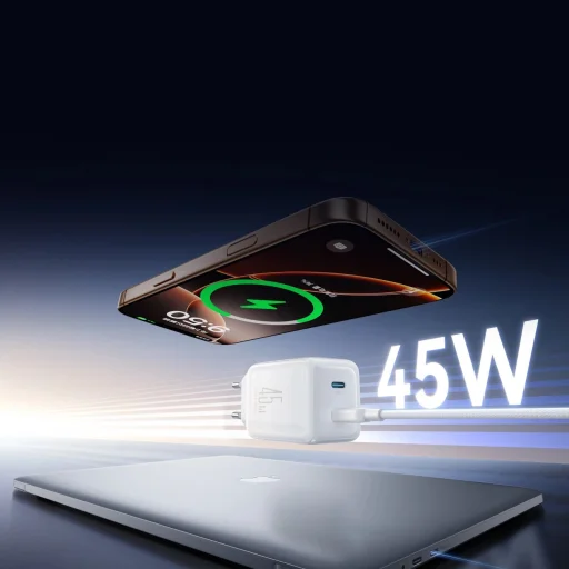 Joyroom JR-TCL05 45W GaN hálózati töltő kábelrendezővel - Fehér - 6