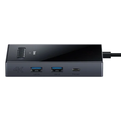 Baseus PioneerJoy 8 az 1-ben USB-C HUB HDMI 4K@60Hz + HDMI 4K@30Hz + DisplayPort 8K@30Hz + VGA + 2 x USB-A 3.0 + 2 x USB-C - szürke - 2