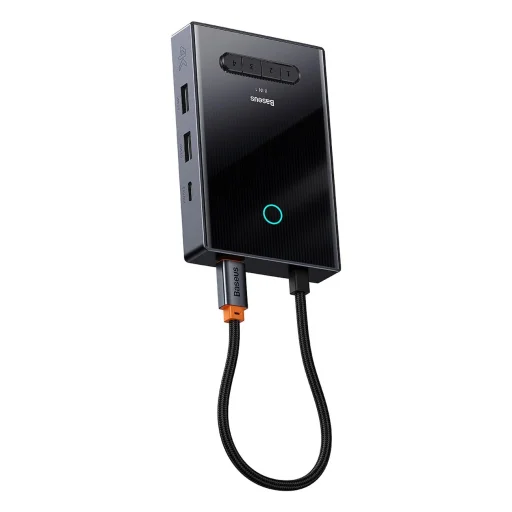 Baseus PioneerJoy 8 az 1-ben USB-C HUB HDMI 4K@60Hz + HDMI 4K@30Hz + DisplayPort 8K@30Hz + VGA + 2 x USB-A 3.0 + 2 x USB-C - szürke - 3