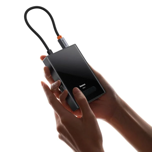 Baseus PioneerJoy 8 az 1-ben USB-C HUB HDMI 4K@60Hz + HDMI 4K@30Hz + DisplayPort 8K@30Hz + VGA + 2 x USB-A 3.0 + 2 x USB-C - szürke - 4