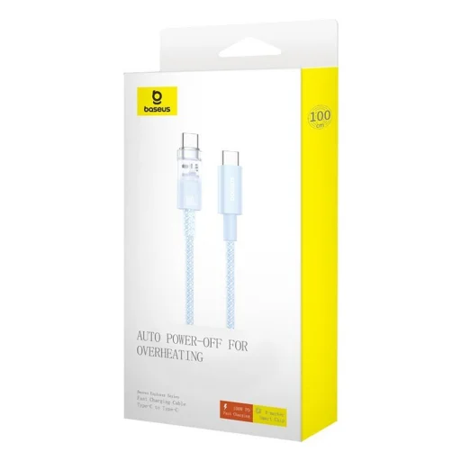 Baseus Explorer 100W USB-C - USB-C kábel intelligens hőmérséklet-érzékelővel 2m - Kék - 9