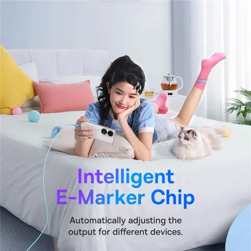 Baseus Explorer 100W USB-C - USB-C Kábel Intelligens Hőmérséklet Érzékelővel 1m - Kék - 10