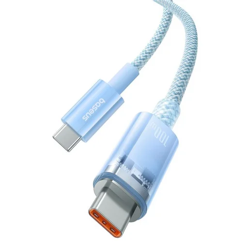 Baseus Explorer 100W USB-C - USB-C kábel intelligens hőmérséklet-érzékelővel 2m - Kék - 2