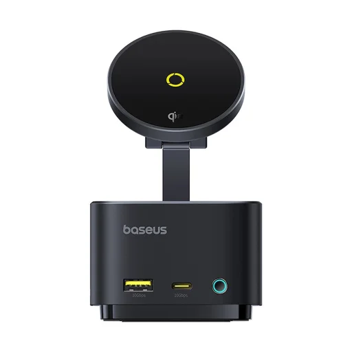 Baseus MagPro Series II 7 az 1-ben USB-C Hub MagSafe-kompatibilis töltővel 15W + HDMI + USB-A + USB-C + SD/TF - Fekete - 2