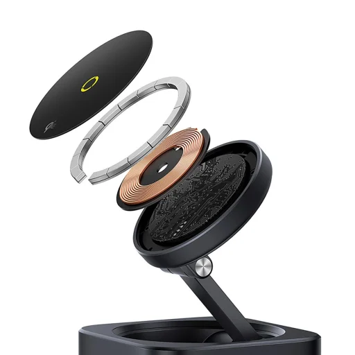 Baseus MagPro Series II 7 az 1-ben USB-C Hub MagSafe-kompatibilis töltővel 15W + HDMI + USB-A + USB-C + SD/TF - Fekete - 6