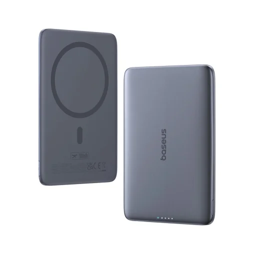 Baseus PicoGo AM41 5000mAh 20W Ultra-vékony MagSafe kompatibilis Power Bank fekete Baseus Simple USB-C 60W 30 cm kábellel - Szürke - 2