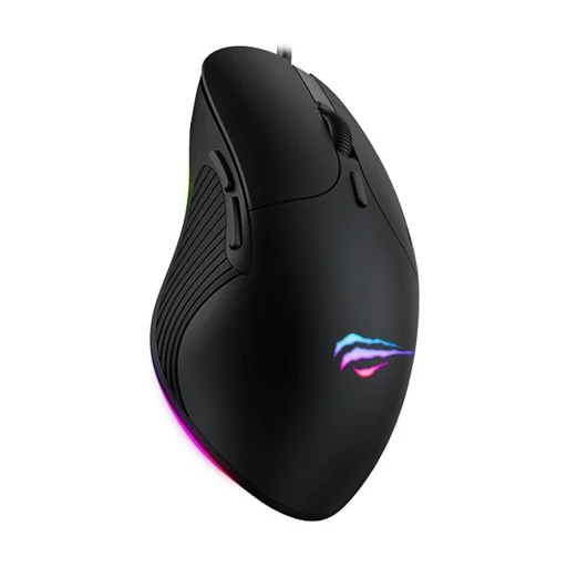 Havit - Vezetékes Gaming Egér (MS1020WB) - RGB világítással, 2400 DPI, Ergonomikus kialakítás, USB 5V - Fekete - 4
