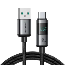 Joyroom S-A16 Pro Prism Series 66W USB-A - USB-C kábel kijelzővel 1.2m - Fekete